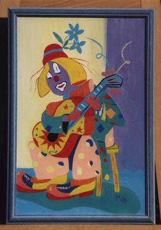 The clown with a guitar